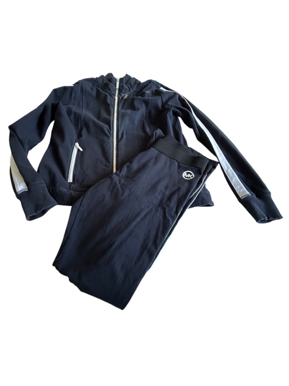 Michael Kors Navy Blue Jacket - L and Pants - M with White Stripes